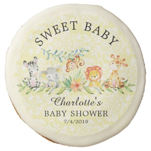 Sweet Safari Animals Baby Shower Favor Sugar Cookie