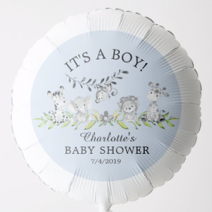 Sweet Safari Animals Boy Baby Shower Balloon