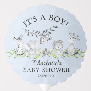Sweet Safari Animals Boy Baby Shower Balloon