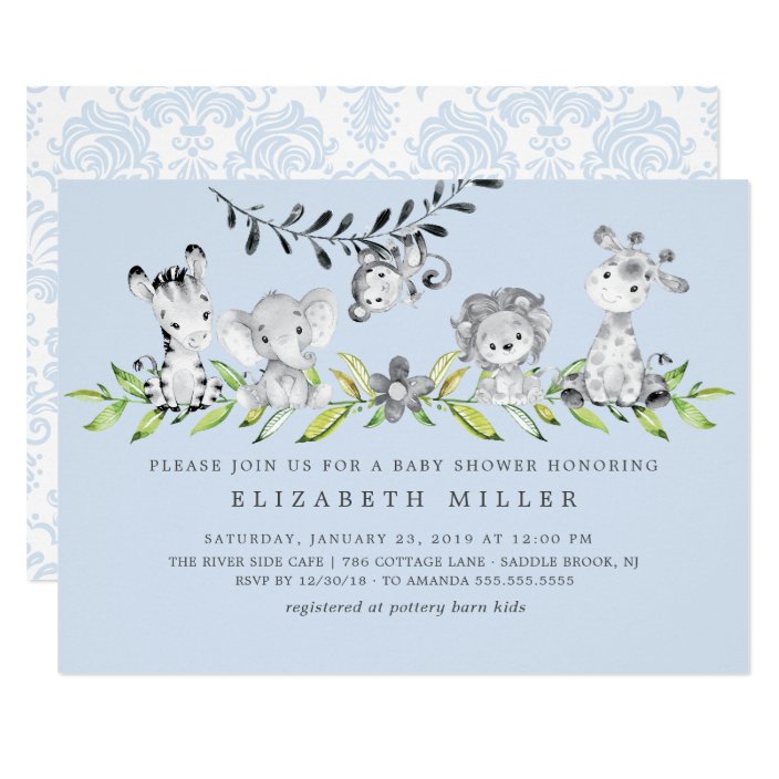 Sweet Safari Boy Baby Shower Luncheon Napkins 36 Ct Card