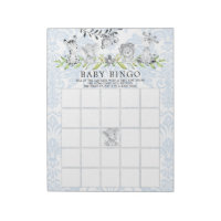 Sweet Safari Animals Boys Baby Shower Bingo Game Notepad