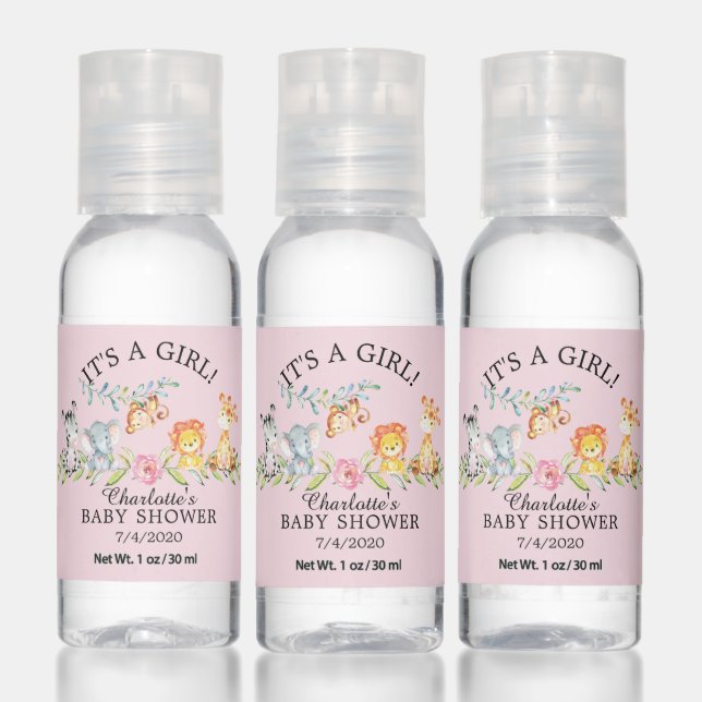 Sweet Safari Animals It' a Girl Hand Sanitizer (Set)