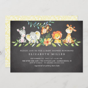 Sweet Safari Animals Neutral Baby Shower Invitatio Invitation