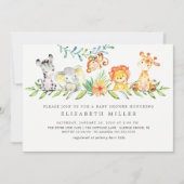 Sweet Safari Animals Neutral Baby Shower Invitation (Front)