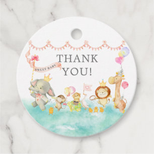 Sweet Safari Animals Parade Baby Shower Favor Favor Tags