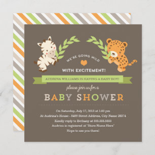 Sweet Safari Baby Shower Invite