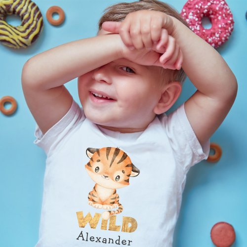 Sweet Safari Baby Tiger Birthday Baby T_Shirt
