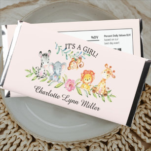 Sweet Safari Birth Announcement Hershey Bar Favors