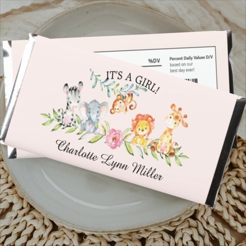 Sweet Safari Birth Announcement Hershey Bar Favors