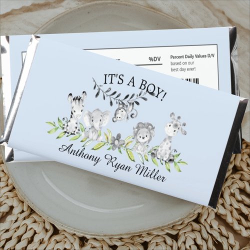 Sweet Safari Birth Announcement Hershey Bar Favors