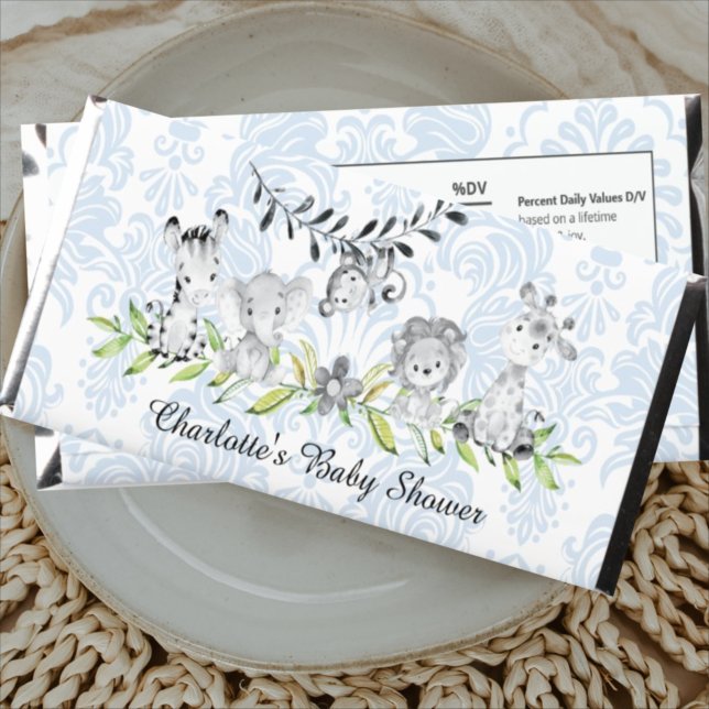 Sweet Safari Boys Baby Shower Hershey Bar Favors (Creator Uploaded)