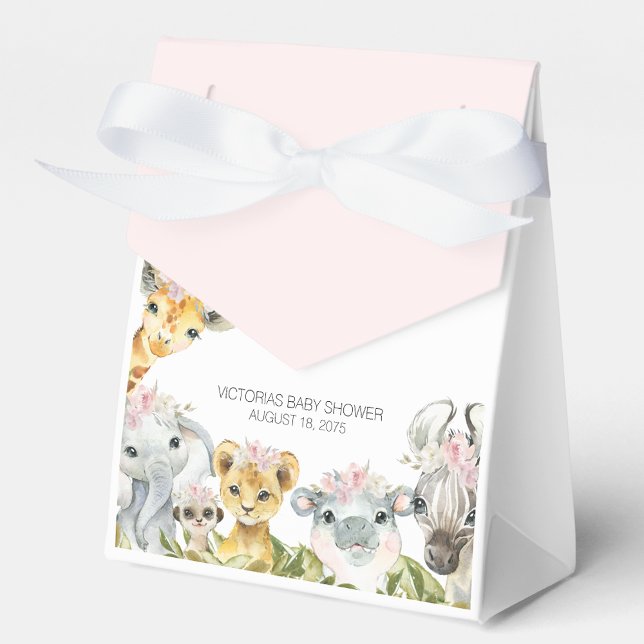 Sweet Safari Girl Baby Shower Favor Box (Creator Uploaded)