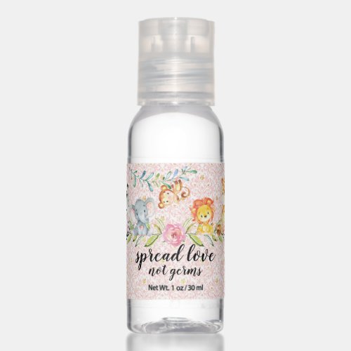 Sweet Safari Girls Baby Shower Travel Bottle Set Hand Sanitizer