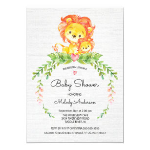 Lion Baby Shower Invitations 1