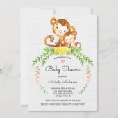 Sweet Safari Jungle Monkey Baby Shower Invitation (Front)