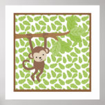Sweet Safari Little Monkey Nursery Wall Art at Zazzle