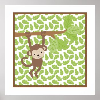 Sweet Safari Little Monkey Nursery Wall Art by bellababydesigns at Zazzle