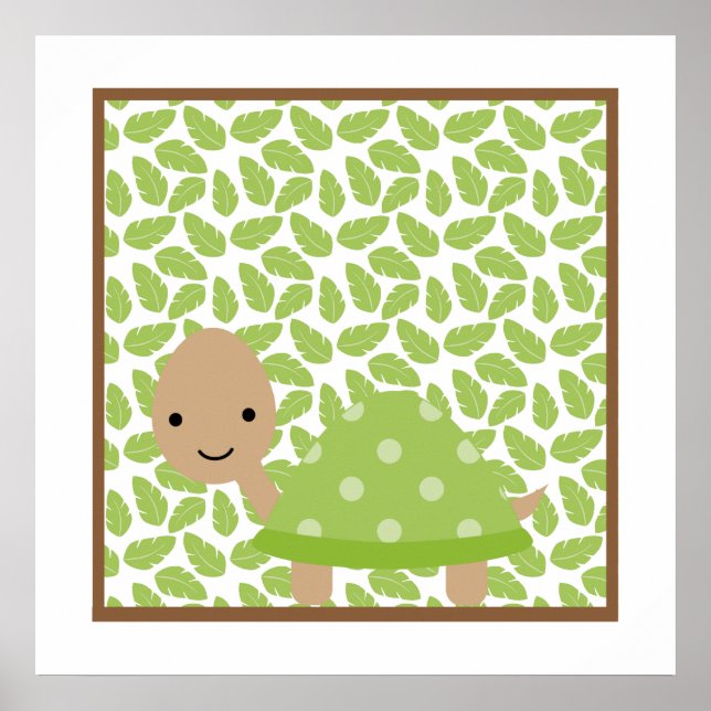 Sweet Safari Little Turtle Nursery Wall Art (Front)