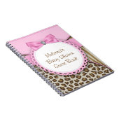 Sweet Safari Pink and Brown Baby Shower Guest Book (Right Side)