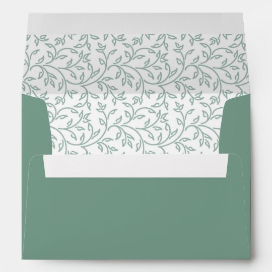 Sweet Sage Green Floral Wedding Envelopes