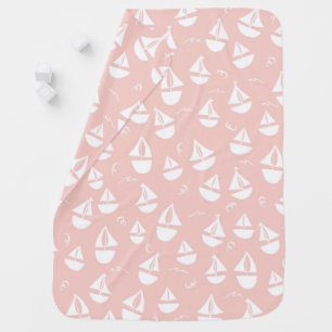 Sweet Sailboats Pink CUSTOMIZABLE Baby Blanket