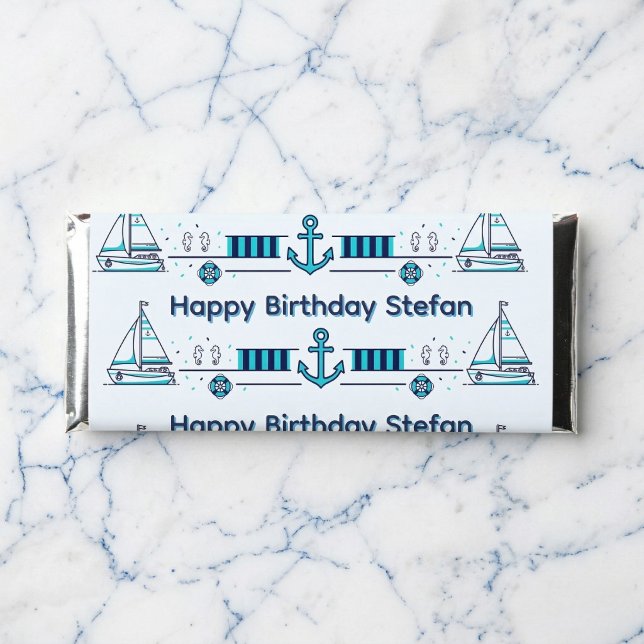 Sweet Sailing Birthday Chocolate Hershey Bar Favors (Anchor your party with sweetness.)