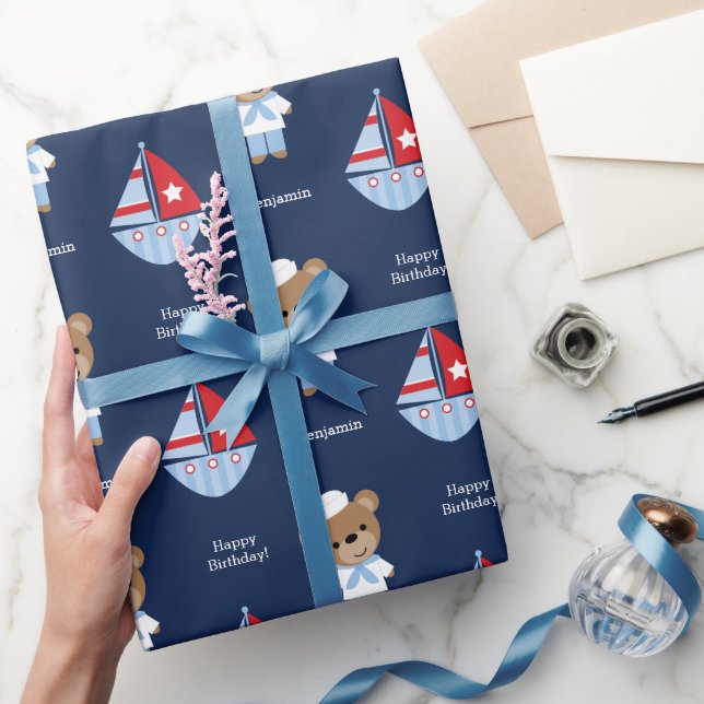 Sweet Sailor Bear Wrapping Paper (Gifting)