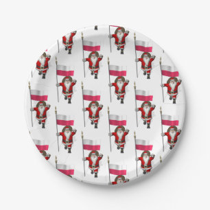 Sweet Saint Nicholas With Banner Of Poland Paper Plates