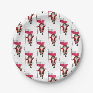 Sweet Saint Nicholas With Banner Of Poland Paper Plates