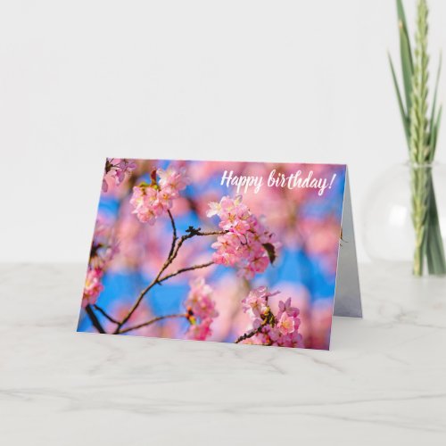 Sweet Sakura Flowers On A Sunny Day Of Spring Card