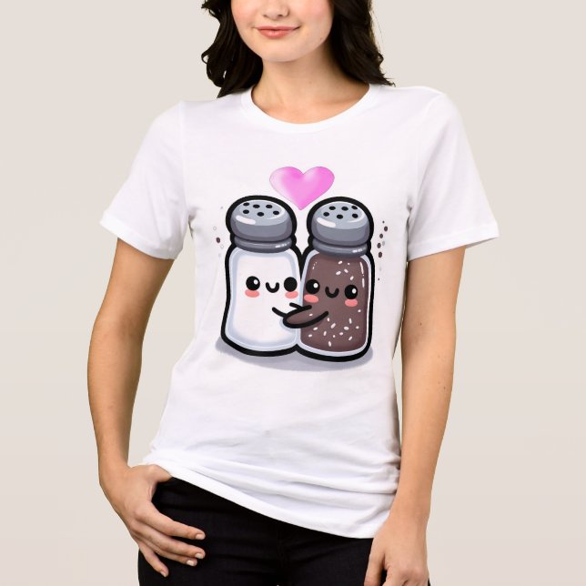 Sweet Salt and Pepper Love Design Tri-Blend Shirt (Front)