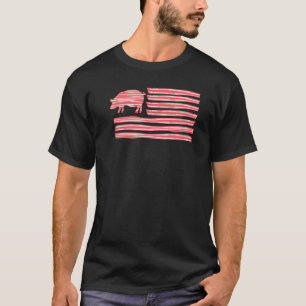 Sweet Salted Smoke Meaty Pig Flag Artwork Bacon T-Shirt
