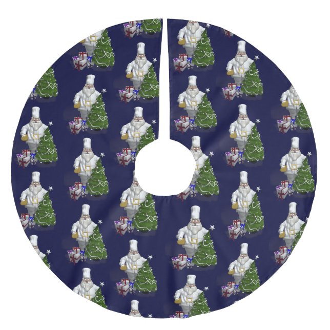 Sweet Santa Claus Chef Brushed Polyester Tree Skirt (Front)