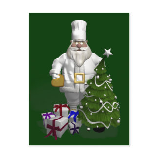 Sweet Santa Claus Chef Holiday Postcard