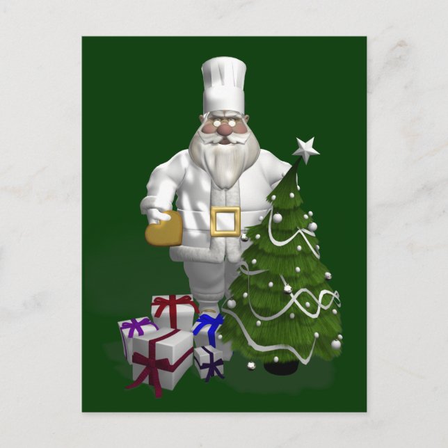 Sweet Santa Claus Chef Holiday Postcard (Front)
