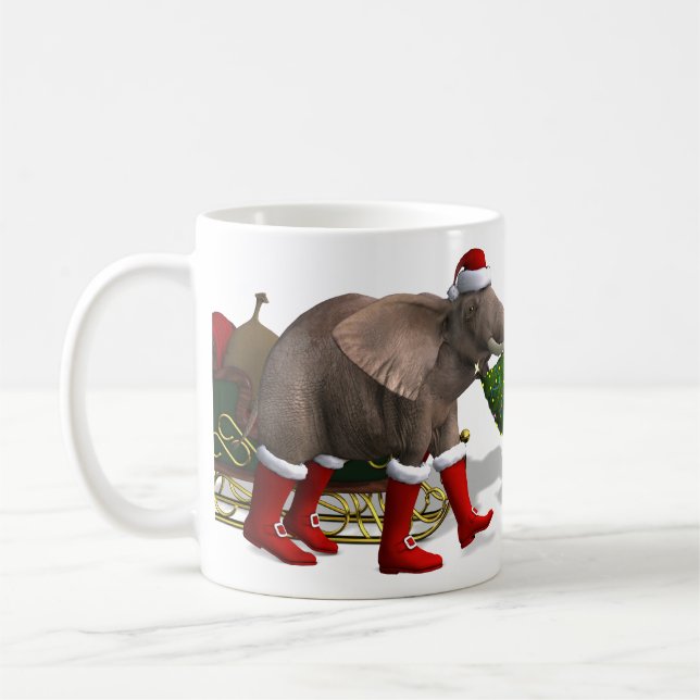 Sweet Santa Claus Elephant Coffee Mug (Left)