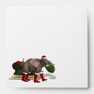 Sweet Santa Claus Elephant Envelope