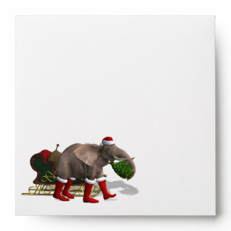 Sweet Santa Claus Elephant Envelope
