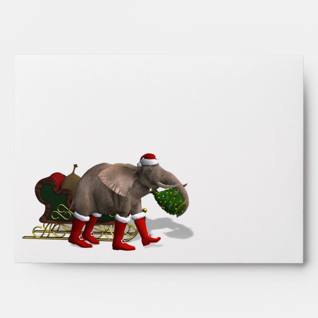 Sweet Santa Claus Elephant Envelope (Front)
