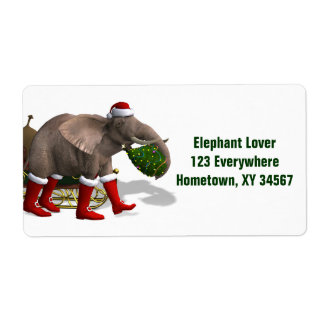 Sweet Santa Claus Elephant Label