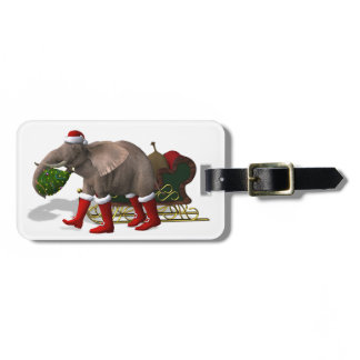 Sweet Santa Claus Elephant Luggage Tag