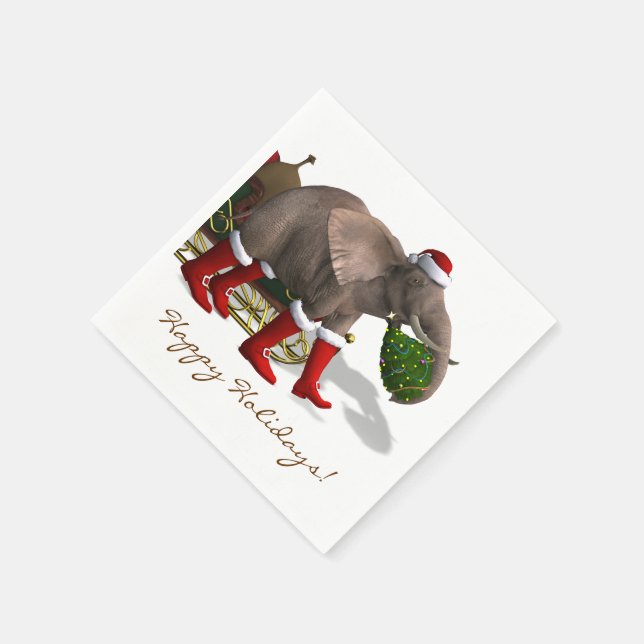 Sweet Santa Claus Elephant Napkins (Corner)