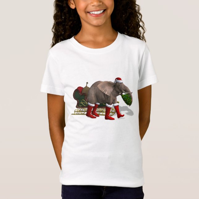 Sweet Santa Claus Elephant T-Shirt (Front)
