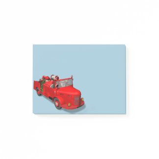 Sweet Santa Claus In Fire Engine Post-it Notes