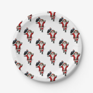 Sweet Santa Claus Loves Ravens Paper Plates