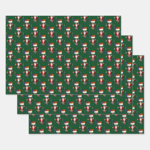 Sweet Santa Claus Visiting North Carolina Wrapping Paper Sheets