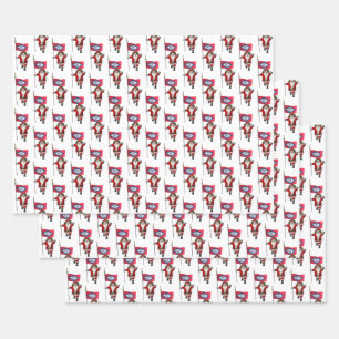 Sweet Santa Claus Visits Arkansas Wrapping Paper Sheets