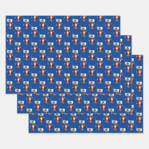Sweet Santa Claus Visits California Wrapping Paper Sheets