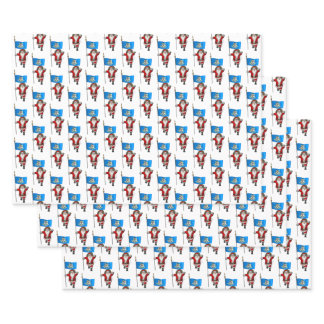 Sweet Santa Claus Visits Connecticut Wrapping Paper Sheets