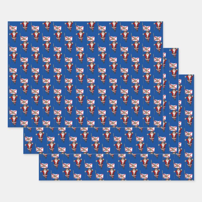 Sweet Santa Claus Visits Florida Wrapping Paper Sheets (Set)